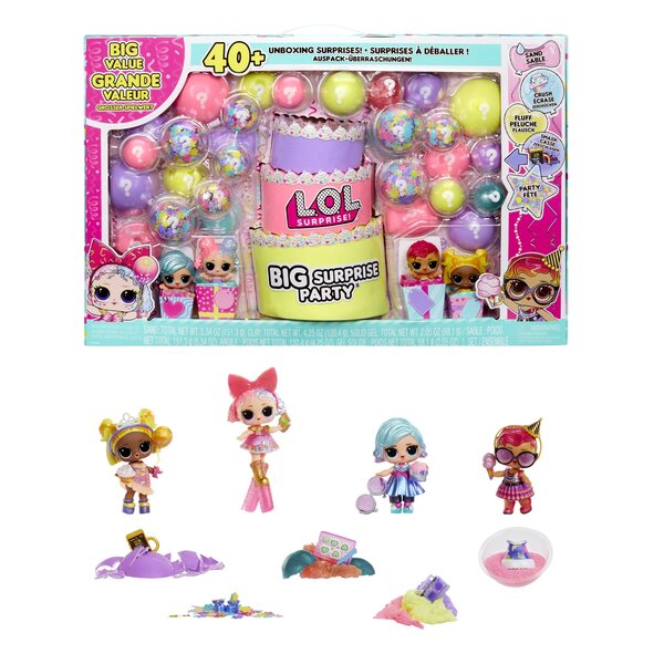 L.O.L. SURPRISE Große Überraschungsparty – Set mit 4 Puppen und Zubehör für Kinder