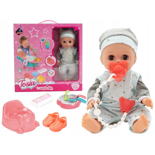 Bambola Baby Tosia con vaschetta e accessori da gioco - 30 cm