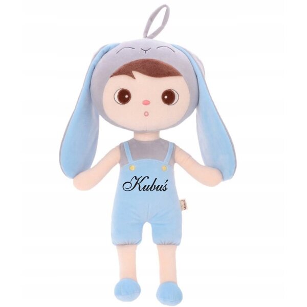 Metoo Blue Rabbit Puppe 50 cm personalisiert mit Namen inklusive
