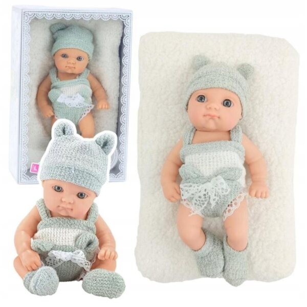 Laletta Bobas 18 cm mit Decke und weißer und grauer Kleidung für Kinder ab 3 Jahren