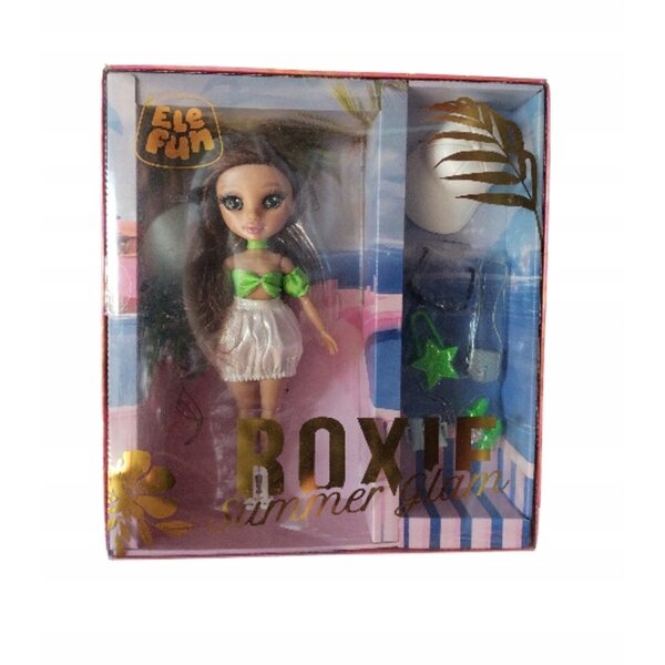 Elefun Roxie Summer Glam bambola con capelli castani e look estivo alla moda