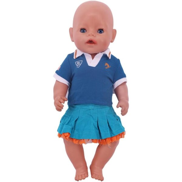 Kleidung für 18-Zoll-Puppen – komplettes Set aus Hemd, Mantel, Rock und Freizeitkleid
