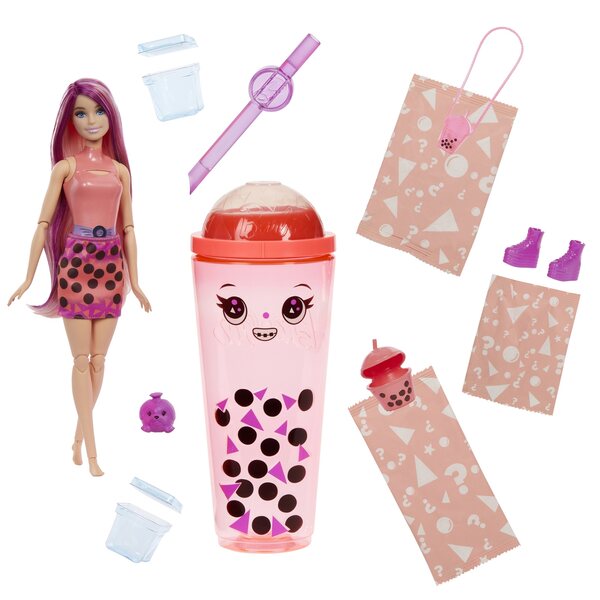 Barbie Pop Reveal Mango Bubble Tea – Modepuppe mit 8 Überraschungen und Parfüm