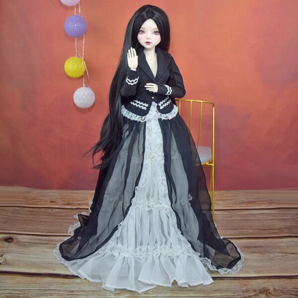 56 cm große 1/3-BJD-Puppe mit handgefertigter Modekleidung und vollständigem Make-up