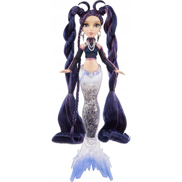 Syrenka Mermaze Winter Nera 31 cm Cambia Colore con Pinna Finiture Glitterate