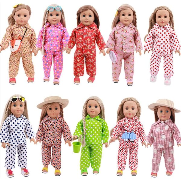 Amerikanische Puppenkleidung 18 Zoll – 2-teiliges Pyjama-Set
