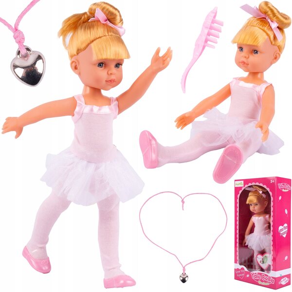 Darlene 34 cm große blonde Ballerina-Puppe mit Pinsel und MalPlay-Halskette