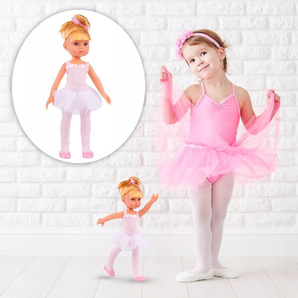Bambola ballerina bionda Darlene 34 cm con spazzola e collana MalPlay