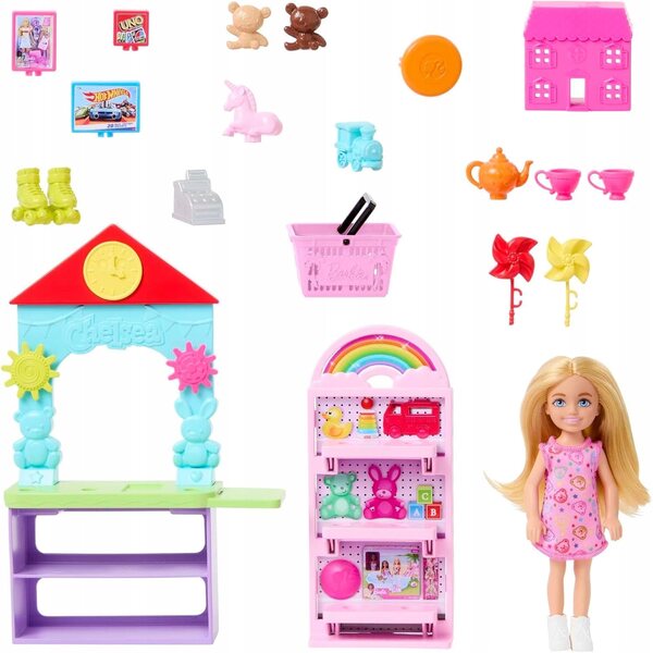 Barbie Chelsea Toy Store – Set mit Puppe und Zubehör für Kinder ab 3 Jahren