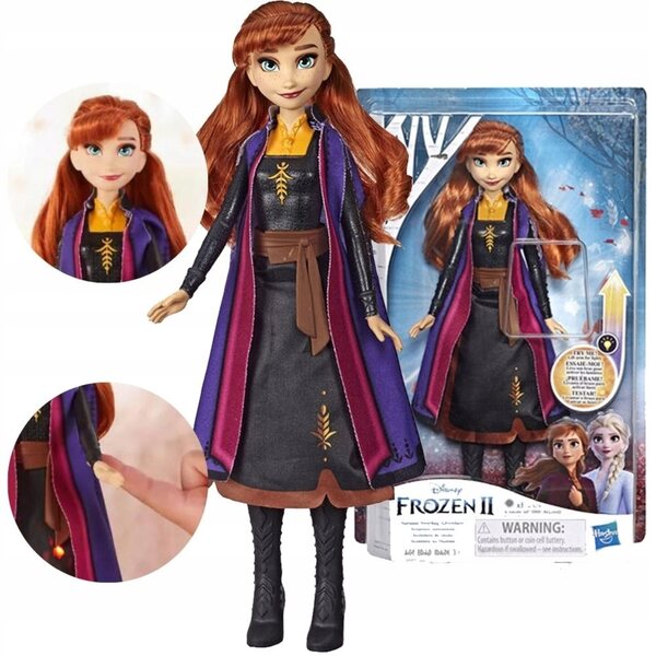 Bambola Hasbro Anna Frozen 2 con Vestito Magico Illuminato e Effetti Luminosi