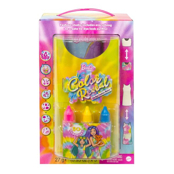 Barbie Color Reveal Neon Tie-Dye – Kreativset mit 2 Puppen und 50 Überraschungen