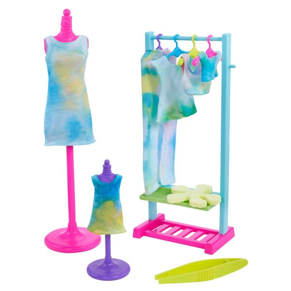 Barbie Color Reveal Neon Tie-Dye - Set creativo con 2 bambole e 50 sorprese