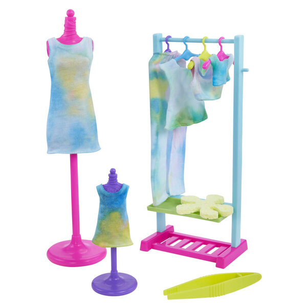 Barbie Color Reveal Neon Tie-Dye - Set creativo con 2 bambole e 50 sorprese