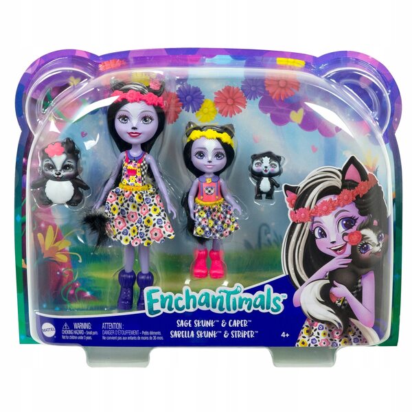 Enchantimals Sage und Sabella Skunk Set 2 Puppen mit Tieren ab 4 Jahren