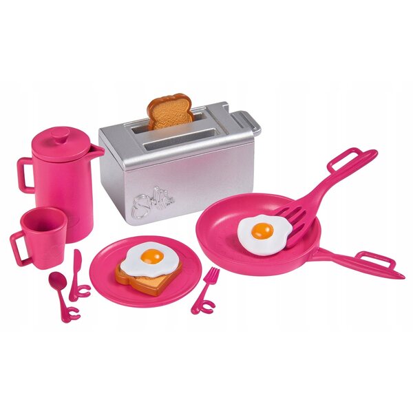 Simba bambola Steffi che serve la colazione con accessori e tostapane