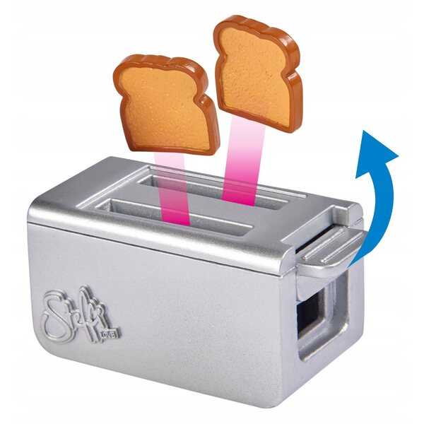Simba bambola Steffi che serve la colazione con accessori e tostapane