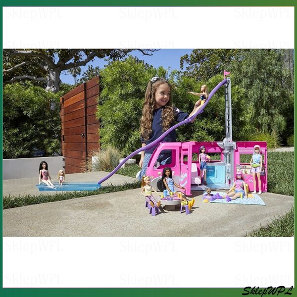 Barbie Kamper of Adventures mit verwandelbarem Haus und 60 Accessoires für Kinder