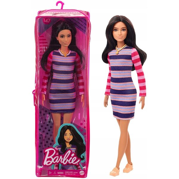 Barbie Fashionistas GYB02 Puppe 32-39 cm mit modischer Kleidung