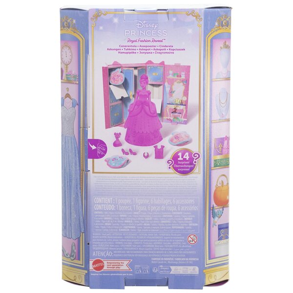 Disney Cinderella Fashion Surprise Puppe mit 12 Modeaccessoires