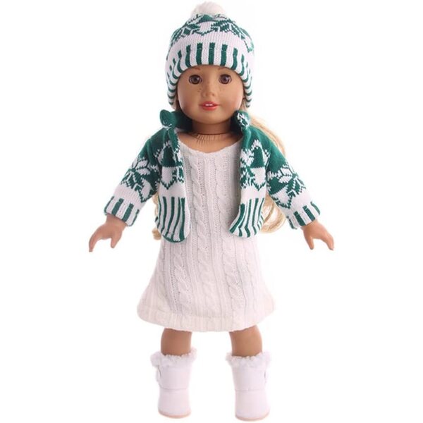 Set vestiti invernali per bambole americane 18 pollici: maglione, cappotto, accessori