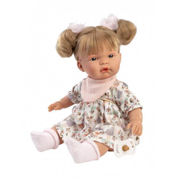 Bambola Piangente Joelle 38 cm Llorens con vestiti in cotone organico e materiali riciclati