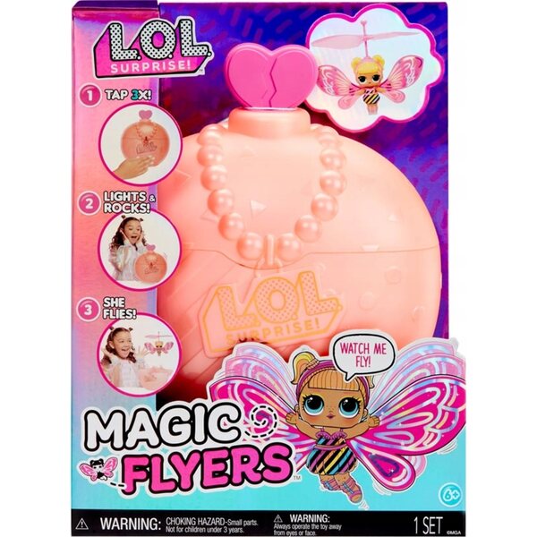 LOL Surprise Magic Wishies fliegende Puppe mit rosa Flügeln und USB-gesteuertem Flug