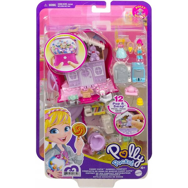 Polly Pocket Casa Macchina Masticatrice di Gomma 12,6 cm in Plastica Multicolore
