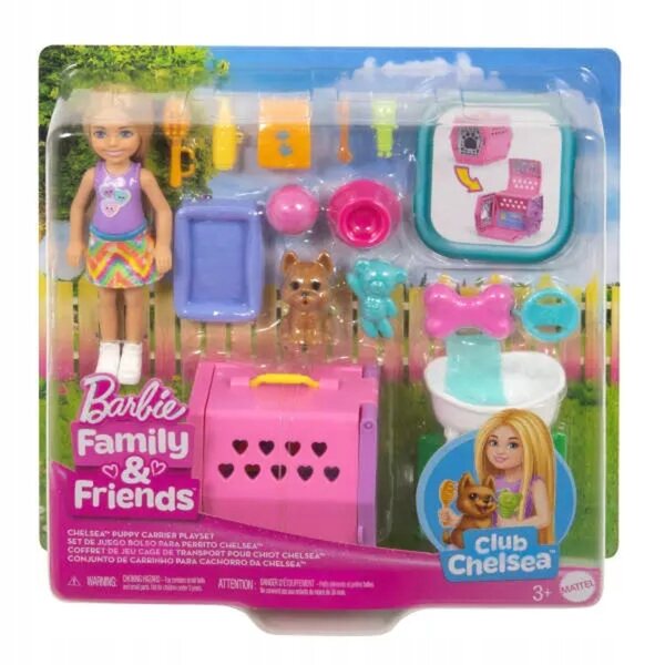 Barbie Chelsea Transporter für Hunde mit Zubehörset – Spiel für Kinder ab 3 Jahren