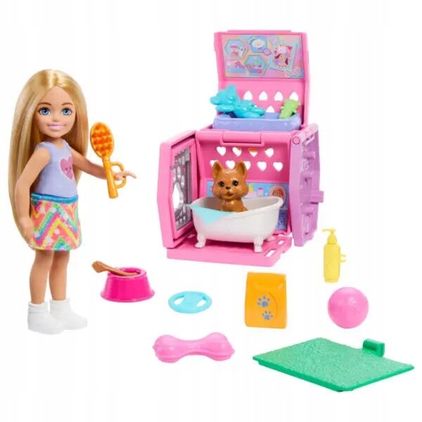 Barbie Chelsea Transporter per Cani con Set Accessori - Gioco per Bambini 3+