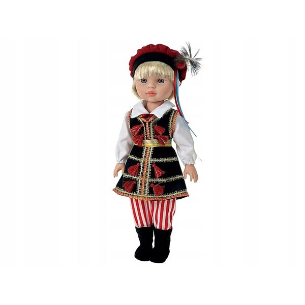 Eine Puppe in Tracht, 38 cm – spricht und singt auf Polnisch, CE-Soundeffekte