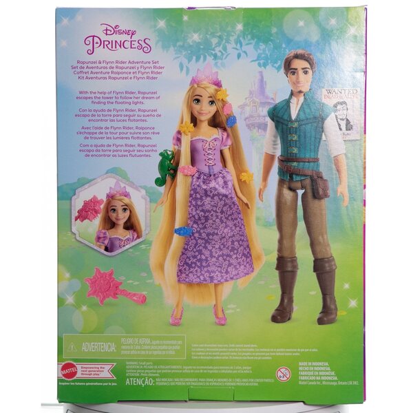 Set Bambole Disney Principesse Rapunzel e Flynn con Accessori Originali