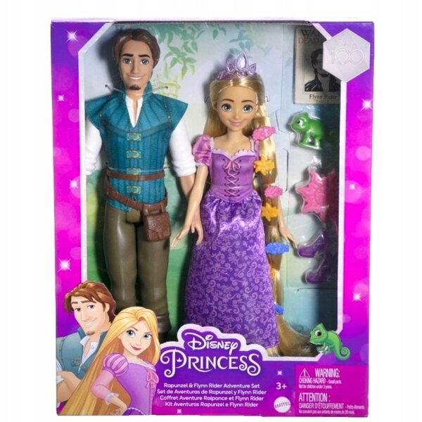 Set Bambole Disney Principesse Rapunzel e Flynn con Accessori Originali