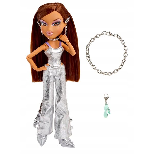 Bratz Charmz Yasmin Modepuppe mit Sammelarmband für Kinder ab 6 Jahren