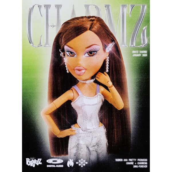 Bratz Charmz Yasmin Modepuppe mit Sammelarmband für Kinder ab 6 Jahren