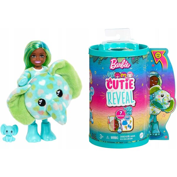 Barbie Cutie Reveal Chelsea mit Elefantenkostüm und Zubehör – ab 3 Jahren