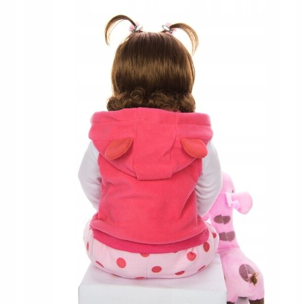 Bambola Reborn Keiumi Girl 55 cm con Orsetto Giraffa - Realistica e Morbida
