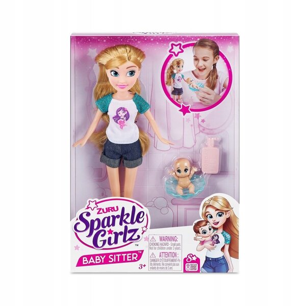Bambola Sparkle Girlz Babysitter - set per ragazze 3+