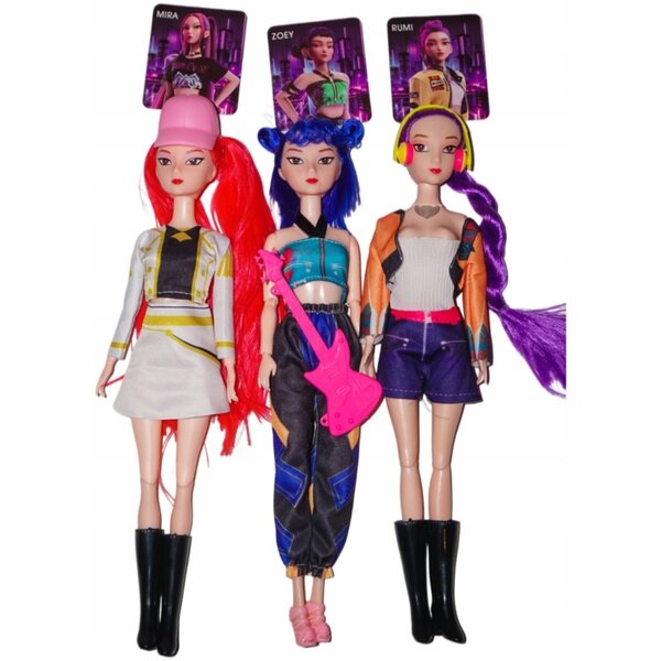 DEMON HUNTERS LALKI KPOP ŁOWCZYNIE DEMONÓW ZOEY MIRA RUMI BLIND BOX 30 CM