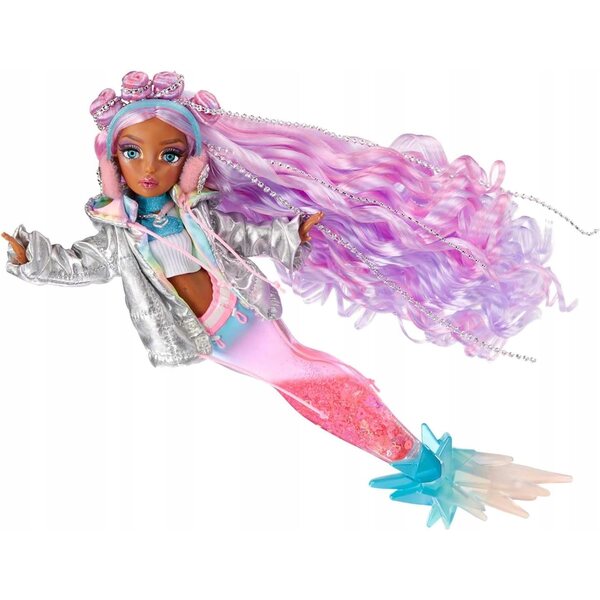Mermaze Sirenaz Winter Waves Bambola Sirena 34 cm con Cambia Colore e Accessori
