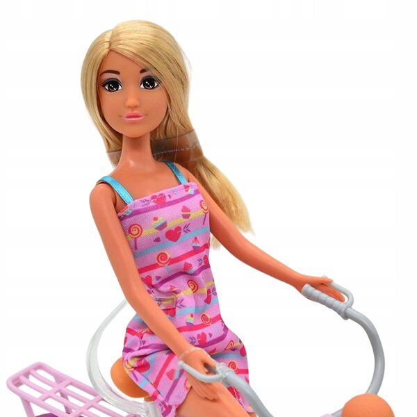 Bambola Lily con bicicletta e bambino sulla sedia, set WOOPIE per bambini dai 3 anni in su