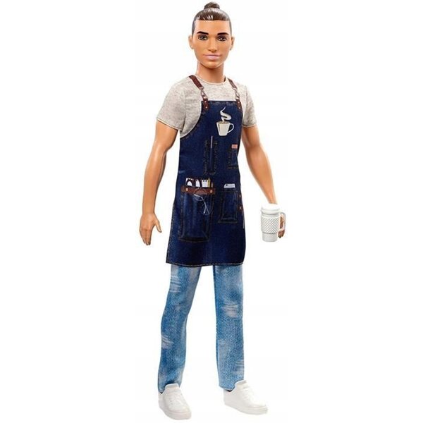 Barbie Ken Barista mit Fartuchio und Kubek – Coffee-Shop-Rollenspiel für Kinder