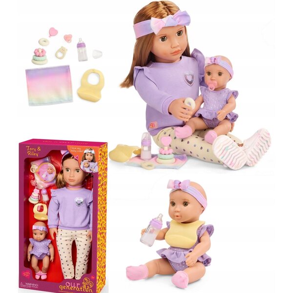 46 cm große Tory-Puppe mit kleiner Schwester und Zubehör von Our Generation