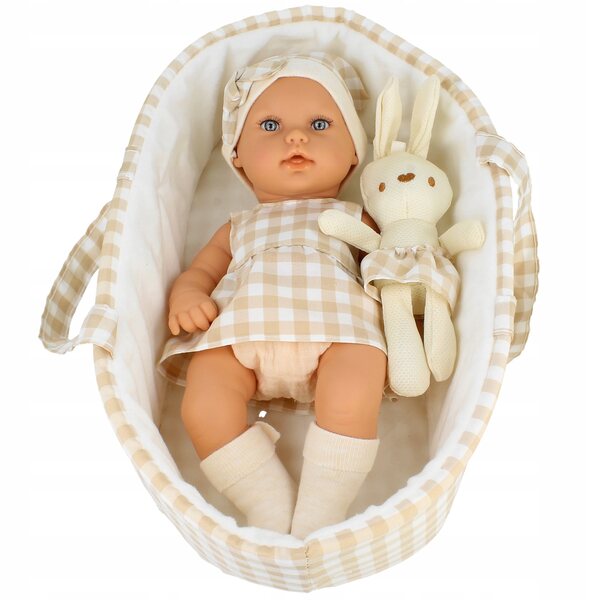 Baby-doll da 30 cm con marsupio e coniglietto mascotte: un regalo perfetto per i bambini