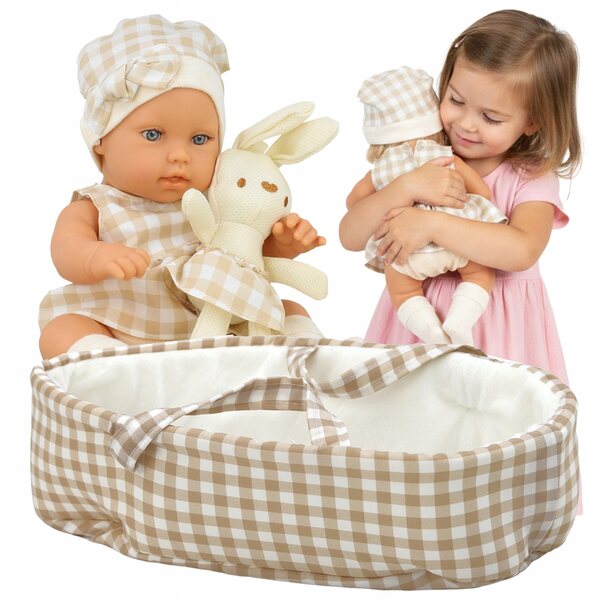 Baby-doll da 30 cm con marsupio e coniglietto mascotte: un regalo perfetto per i bambini