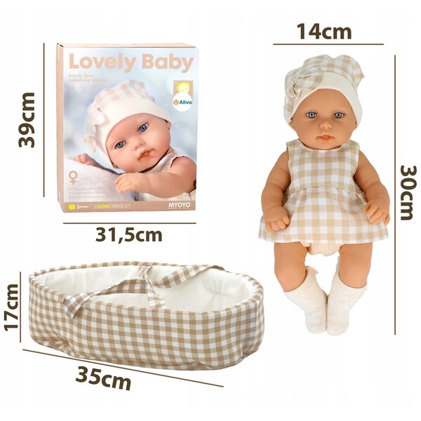 Baby-doll da 30 cm con marsupio e coniglietto mascotte: un regalo perfetto per i bambini