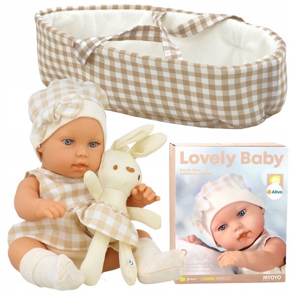 Baby-doll da 30 cm con marsupio e coniglietto mascotte: un regalo perfetto per i bambini
