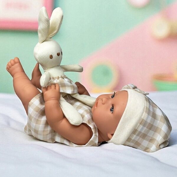Baby-doll da 30 cm con marsupio e coniglietto mascotte: un regalo perfetto per i bambini