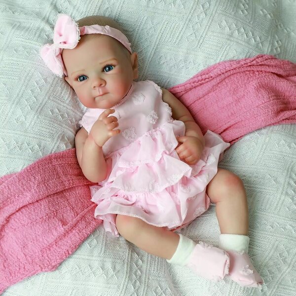 Bambola Reborn Neonata 48 cm con Abiti e Accessori - Impermeabile e Realistica
