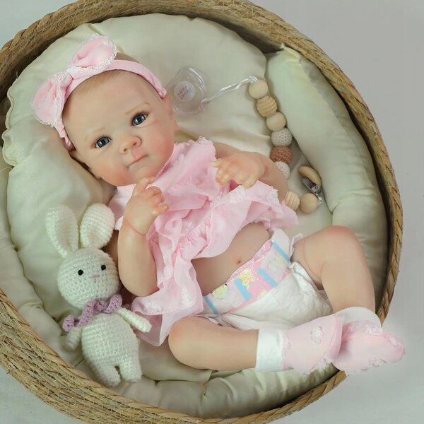 Bambola Reborn Neonata 48 cm con Abiti e Accessori - Impermeabile e Realistica