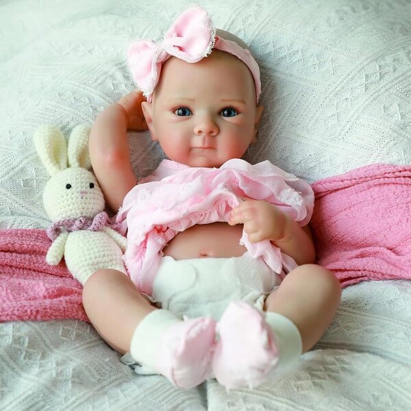 Bambola Reborn Neonata 48 cm con Abiti e Accessori - Impermeabile e Realistica